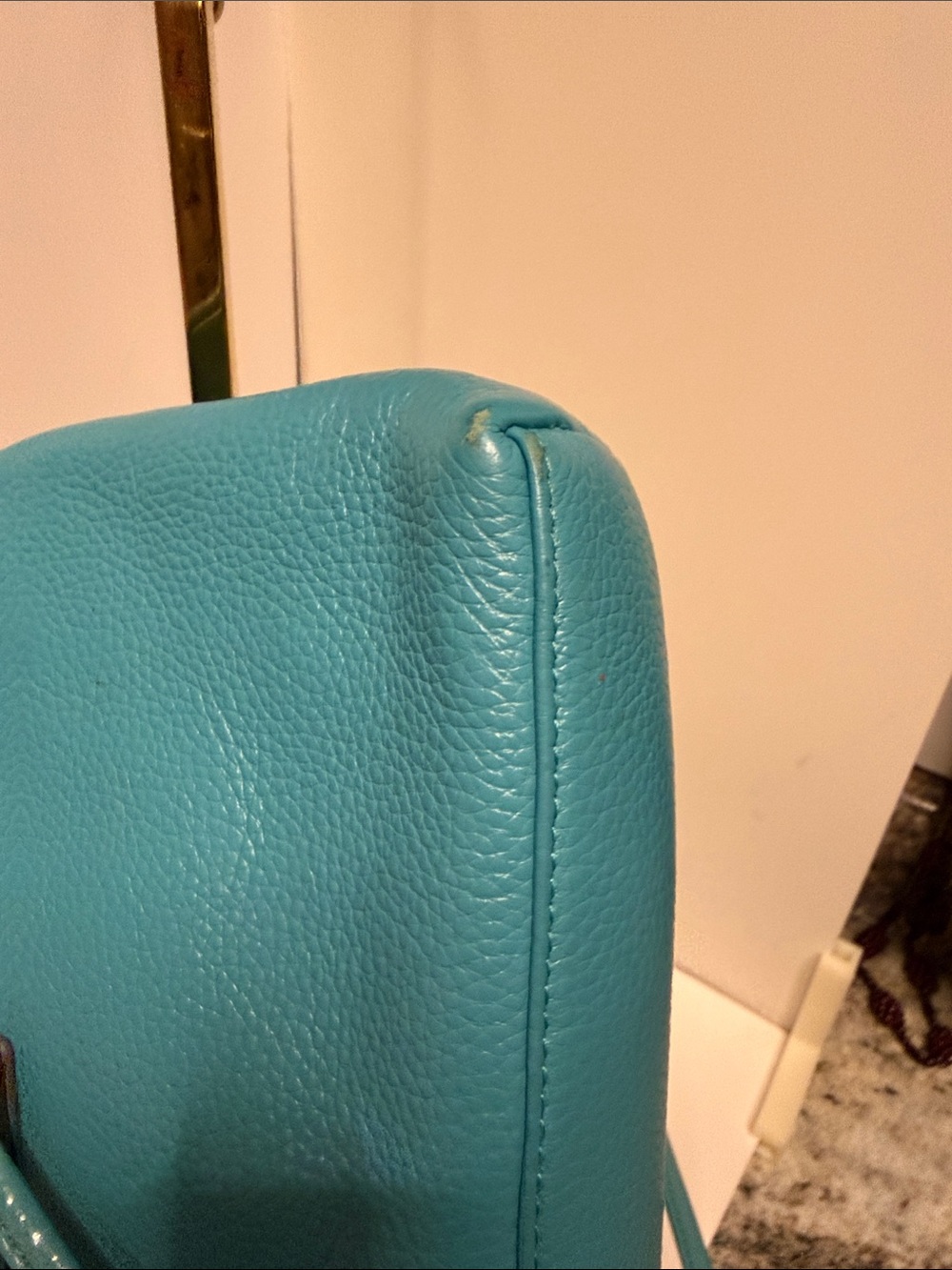 Sharif Turquoise Crossbody Shoulder Bag - hair on - Picture 9 of 10